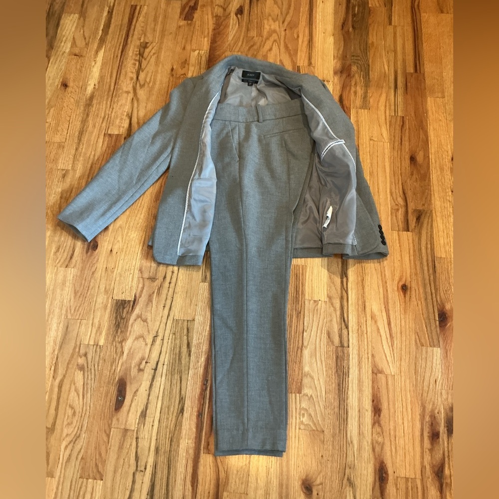 J. Crew Women's Gray Blazer with matching slim pants.
